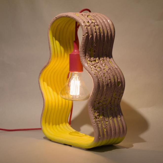 Vertical Ceramic Coiled Light Bulb