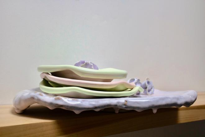Ceramic dishes stacked on top of each other.