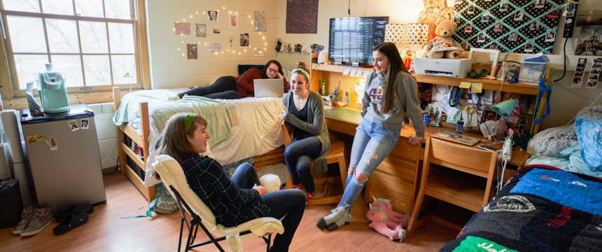 Students in a residence hall